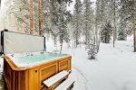 Private hot tub nestled in the trees